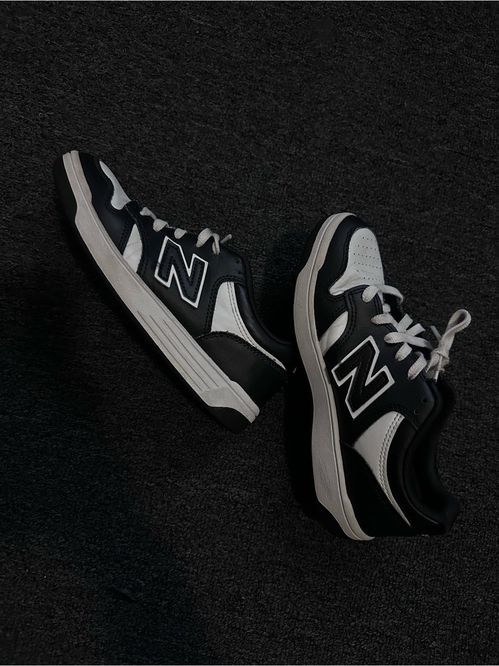 New Balance Kids Black and White Athletic Sneakers